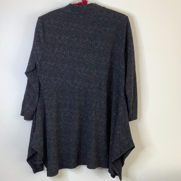 Cut Loose Top Jacquard Lightweight Charcoal Scandi Look Sweater Cowl Neck - Picture 4 of 8